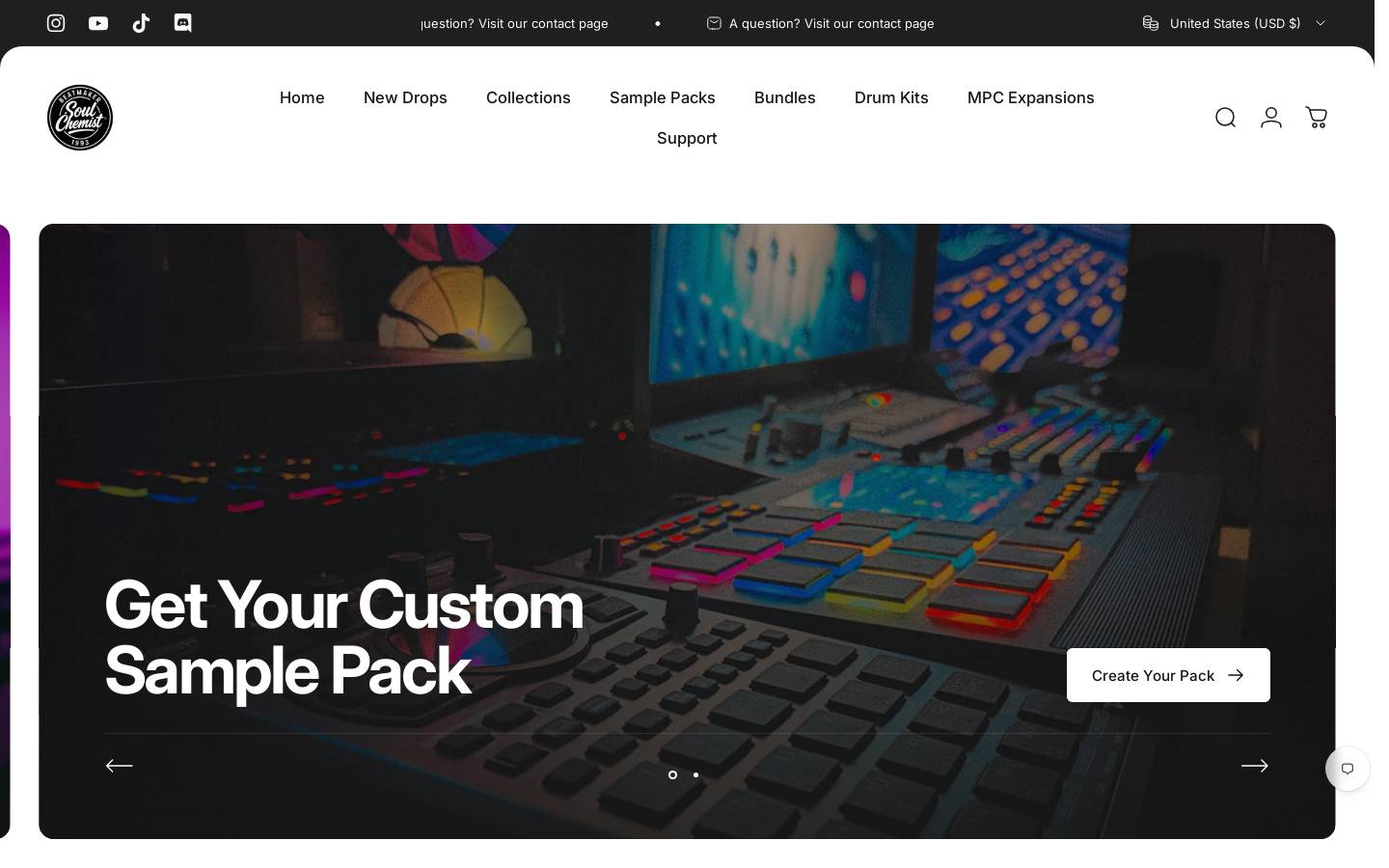 samplepacksbysoulchemist.com homepage screenshot