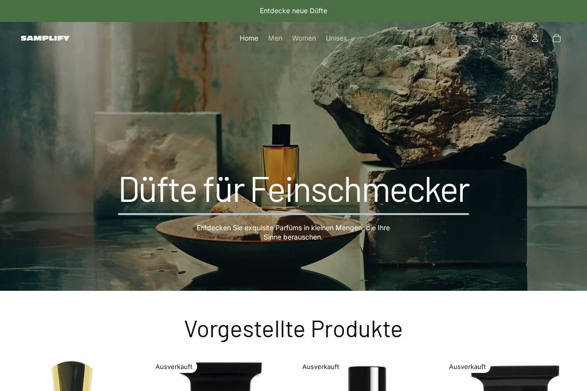 samplify.ch homepage screenshot