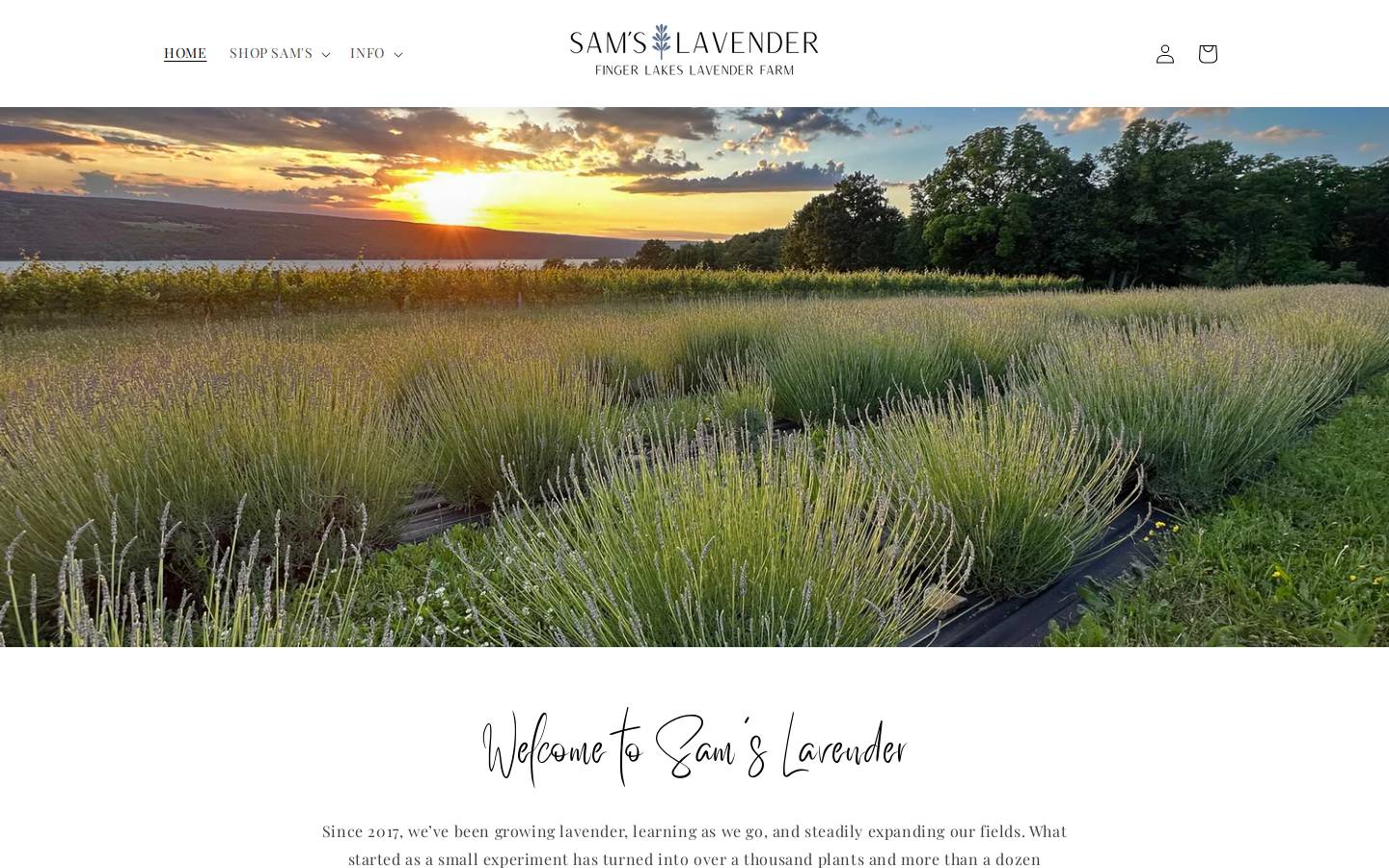 samslavender.com homepage screenshot