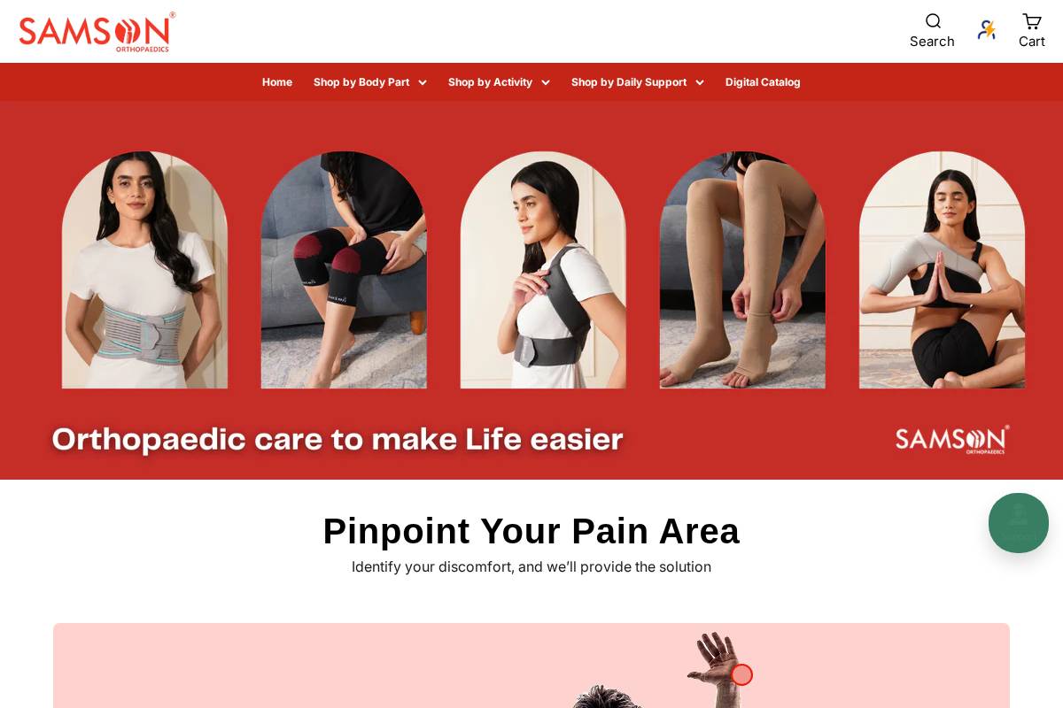 samsonorthotics.com homepage screenshot