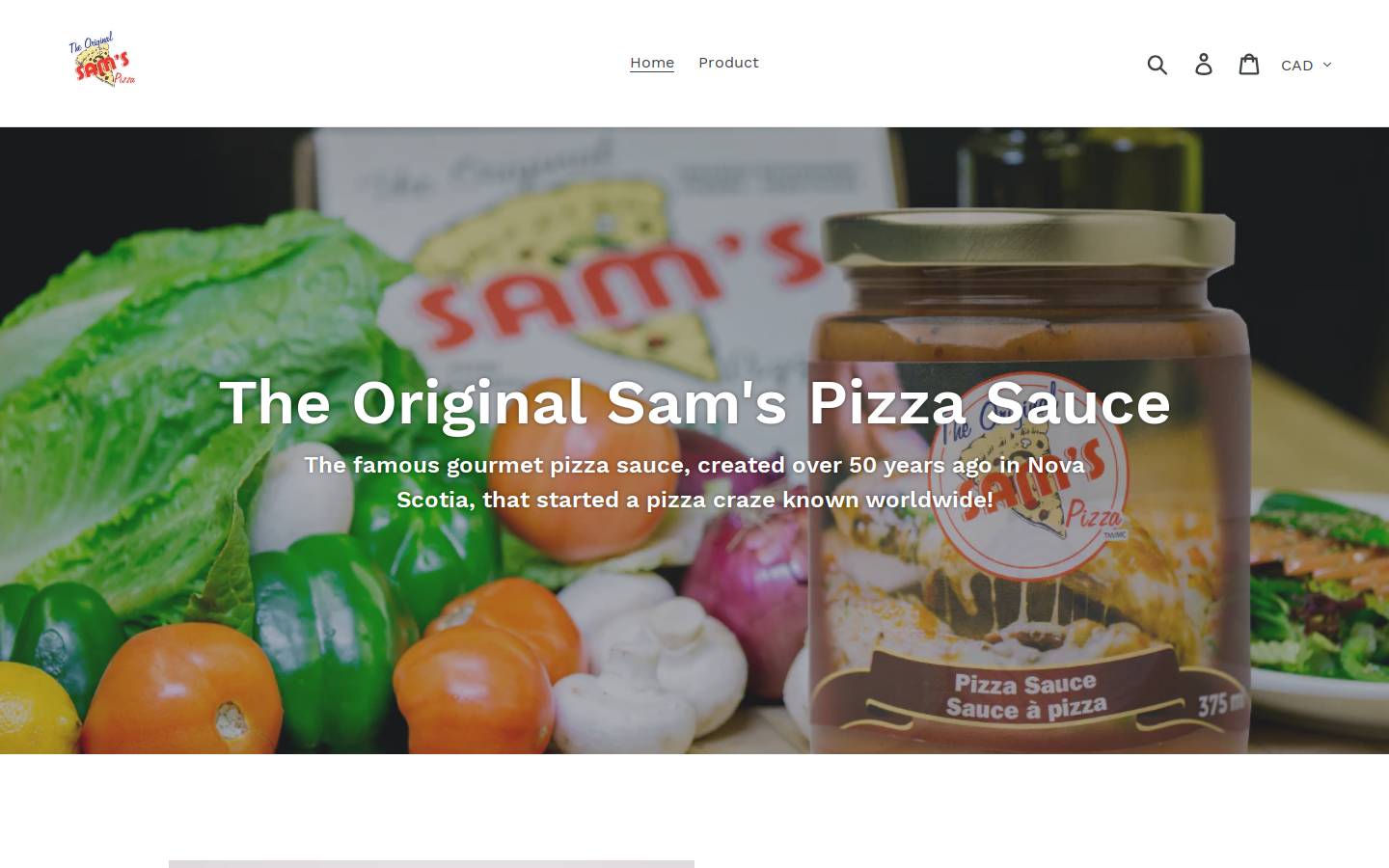 samspizzasauce.ca homepage screenshot