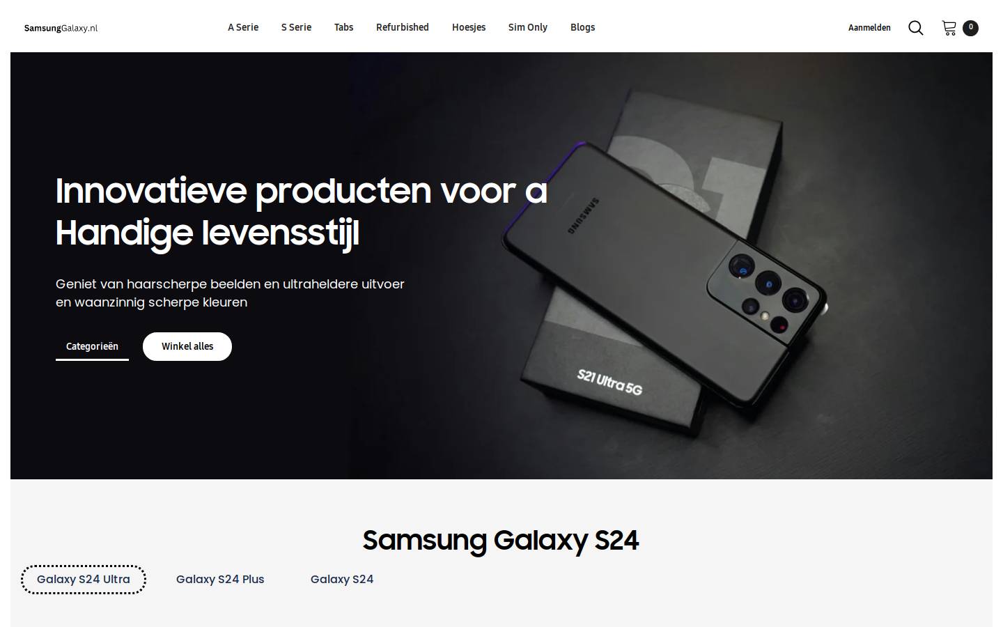Samsunggalaxy homepage screenshot