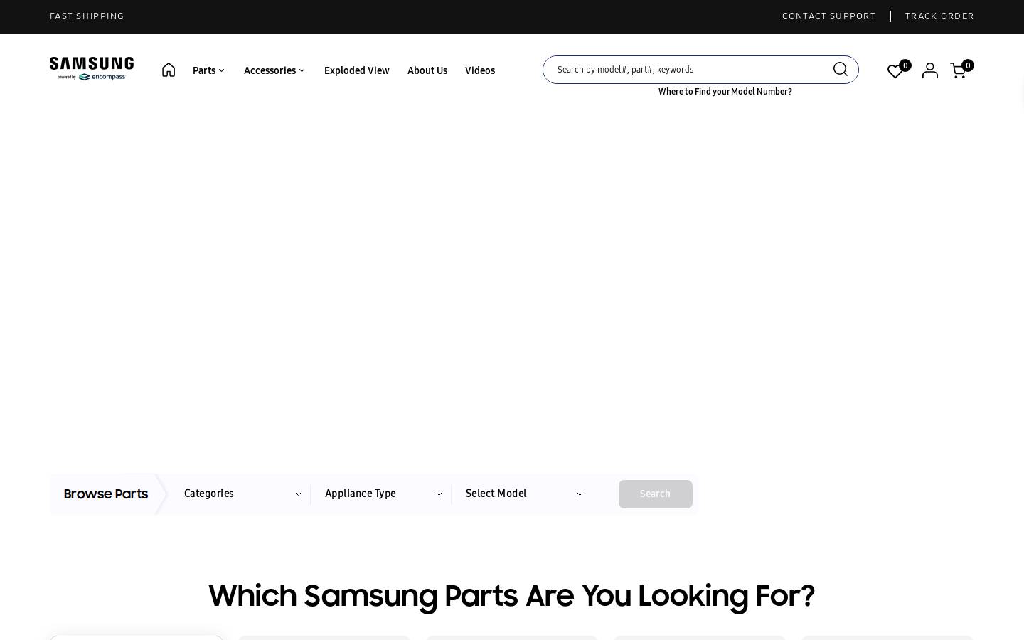 samsungpartsusa.com homepage screenshot