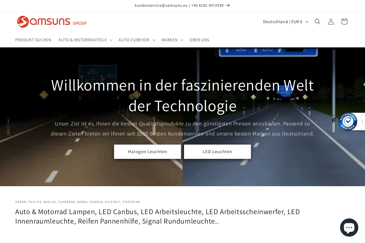 Samsuns Group homepage screenshot