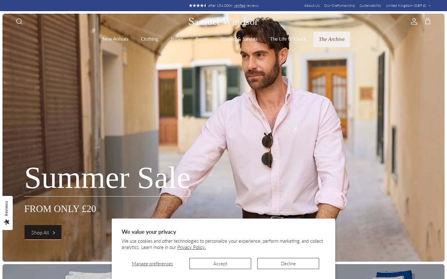 Samuel Windsor homepage screenshot