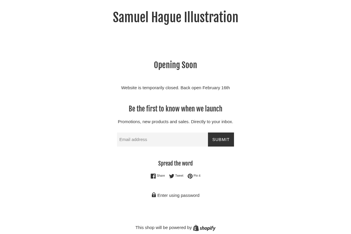 samuelhague.com homepage screenshot