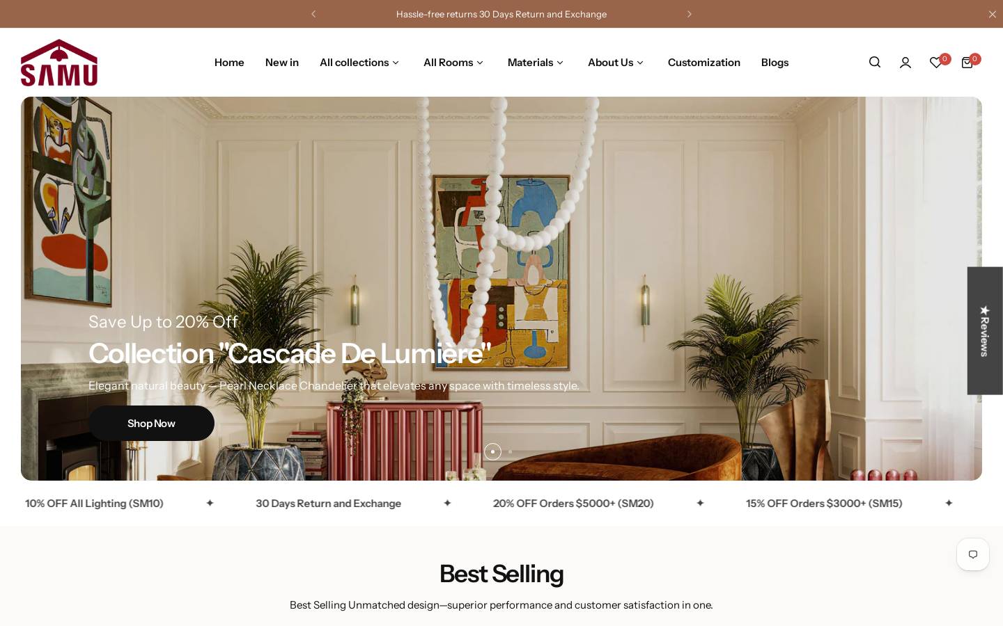 Samulighting homepage screenshot