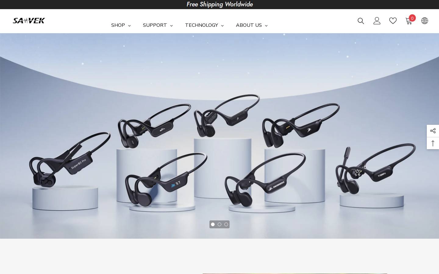 Samvek homepage screenshot