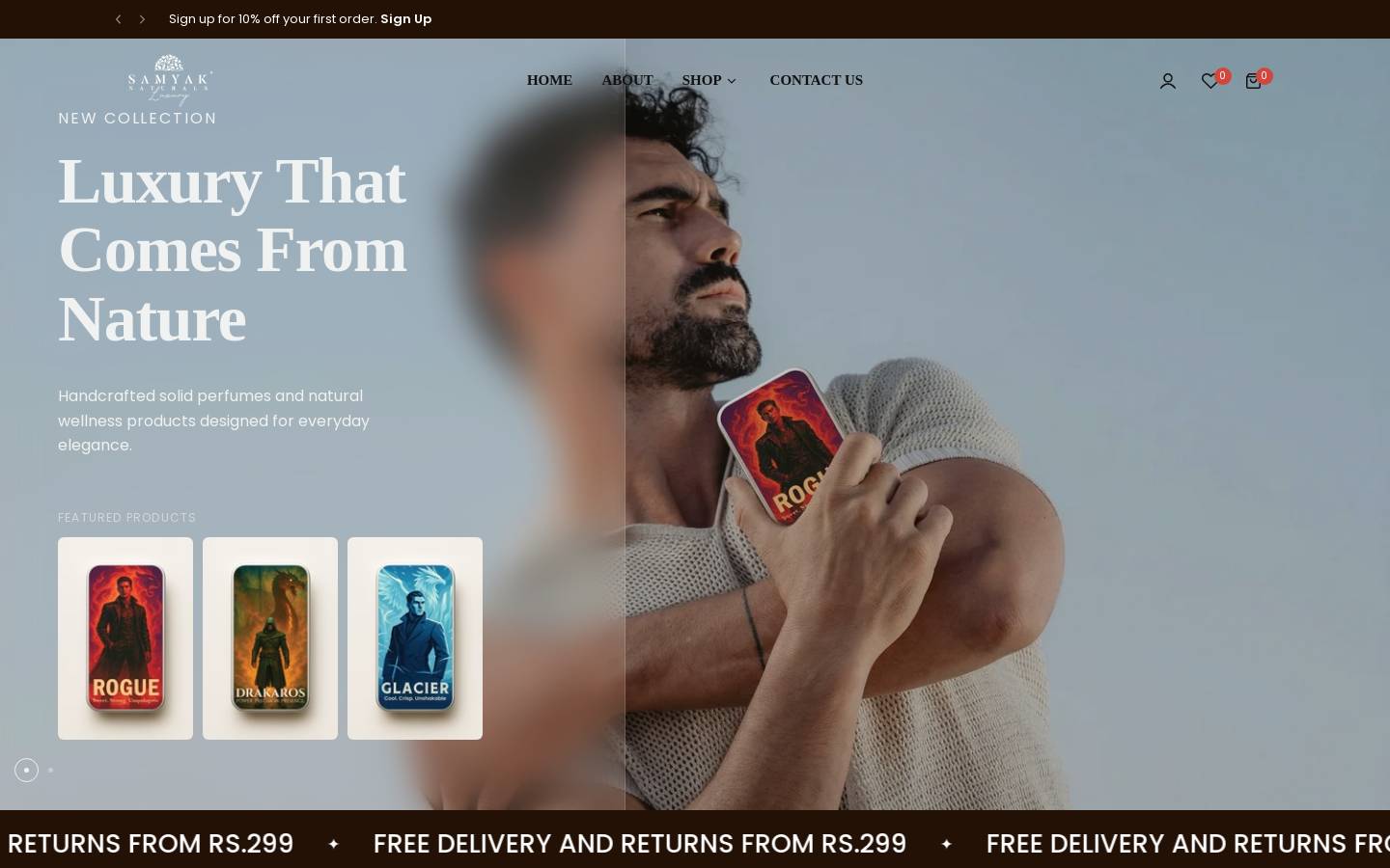 samyaknaturals.com homepage screenshot