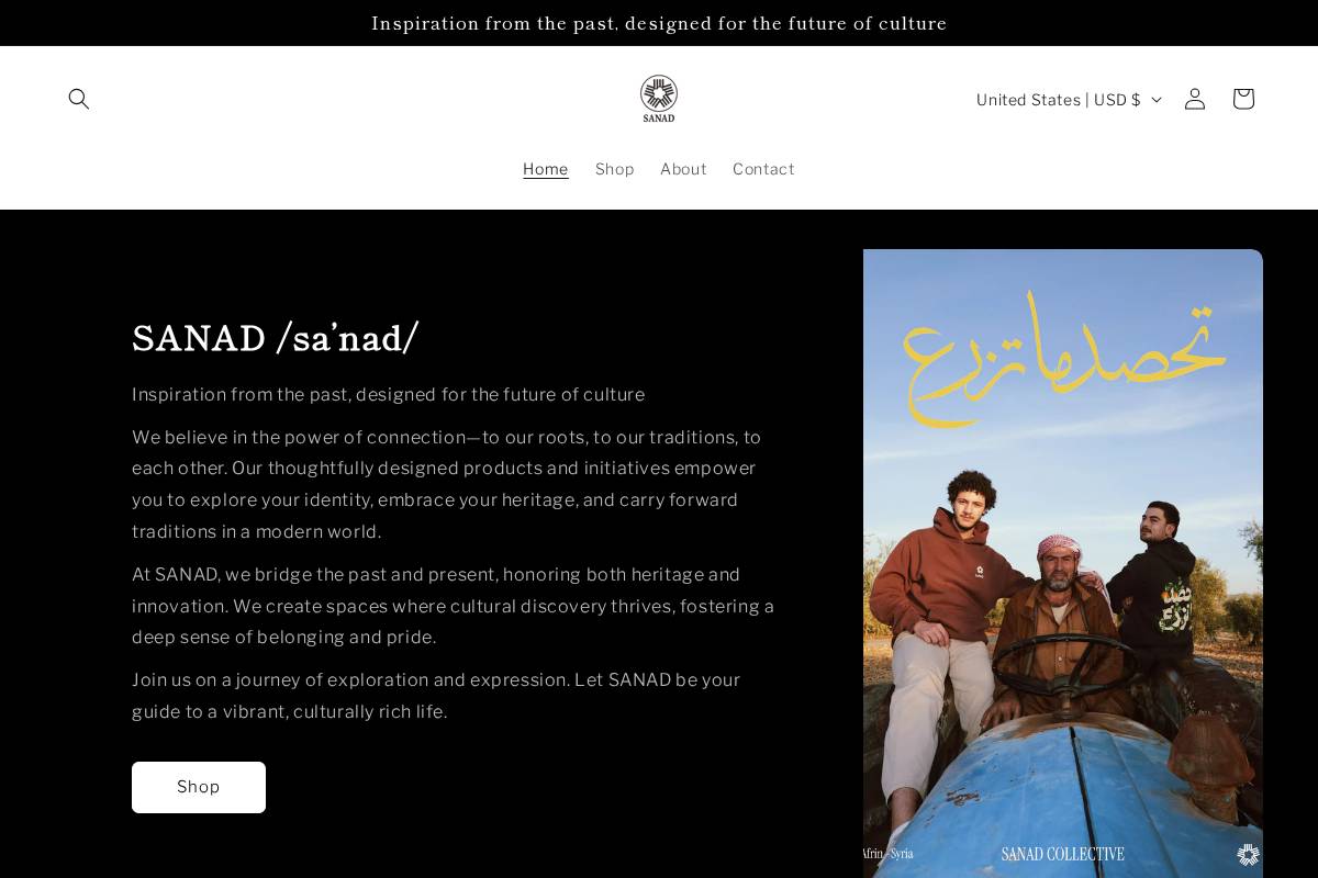 sanad-collective.com homepage screenshot