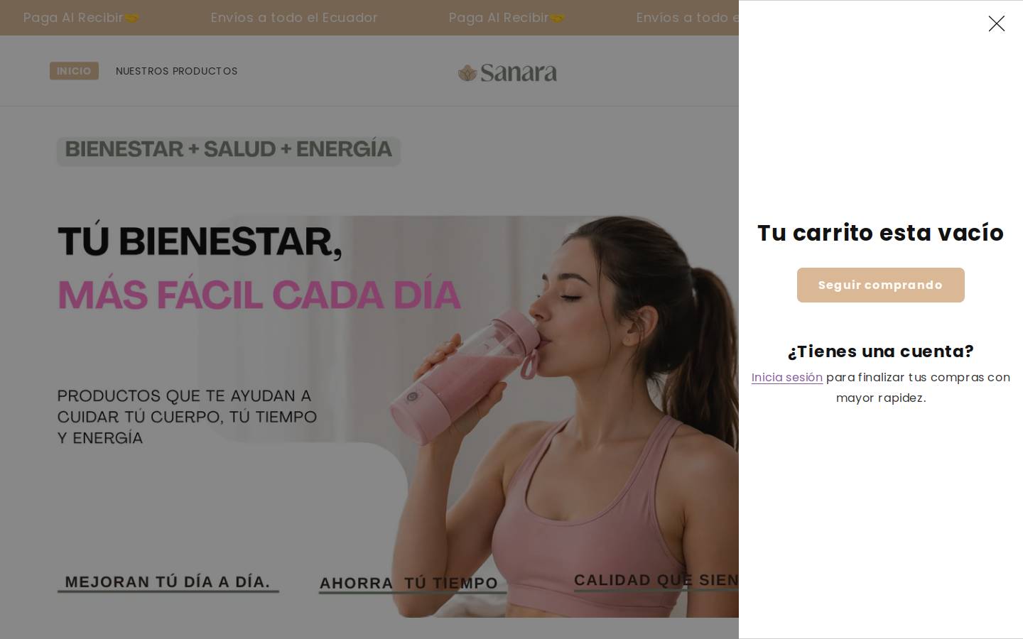 sanaraonline.com homepage screenshot