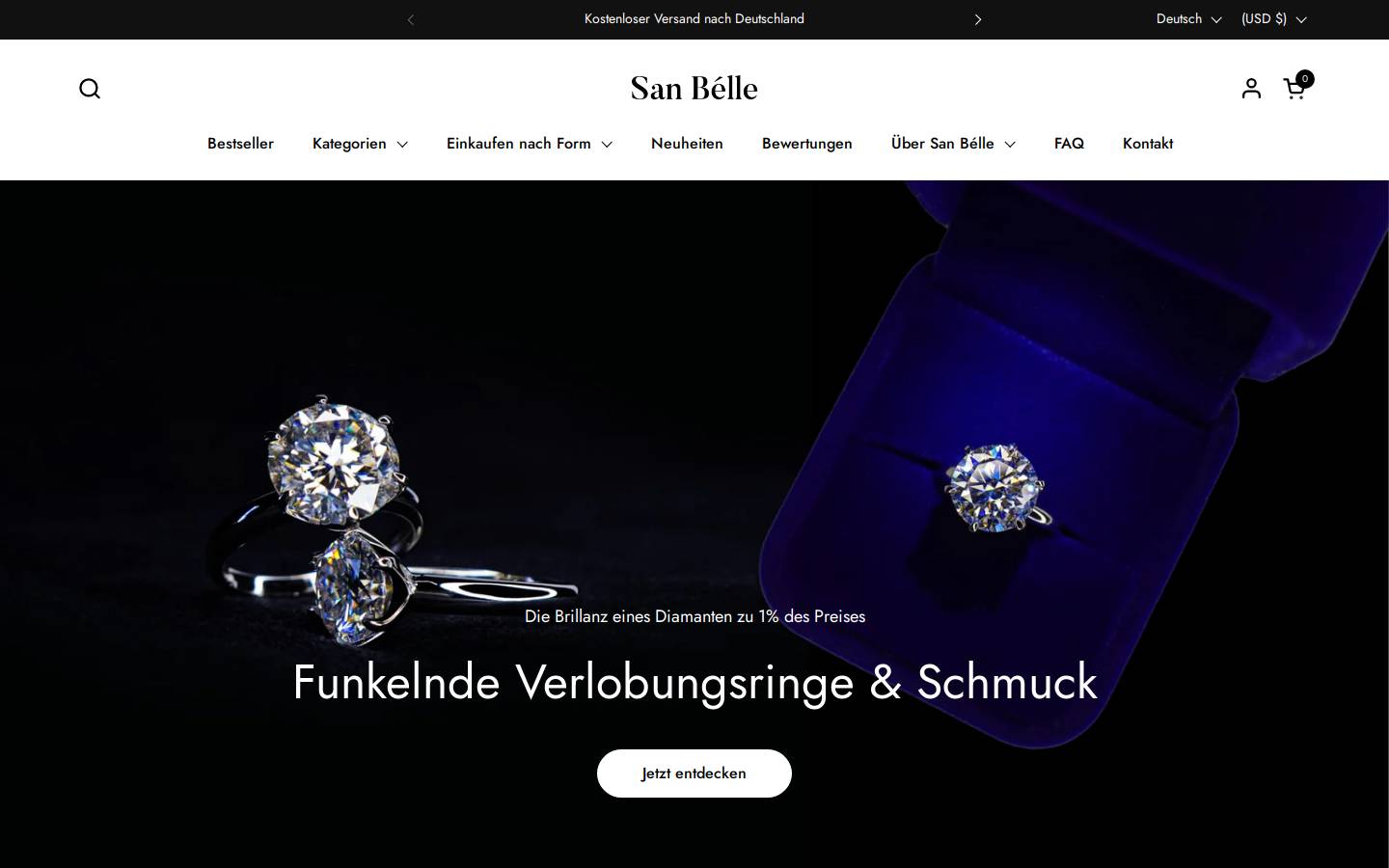 sanbelle.co homepage screenshot