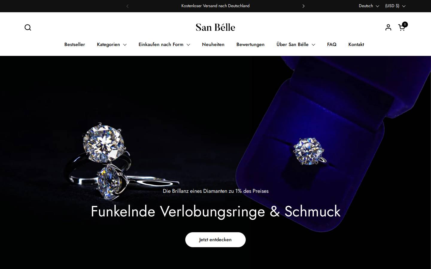 San Bélle Paris homepage screenshot