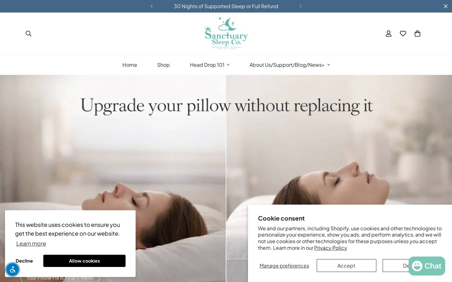 sanctuarysleeplittles.com homepage screenshot