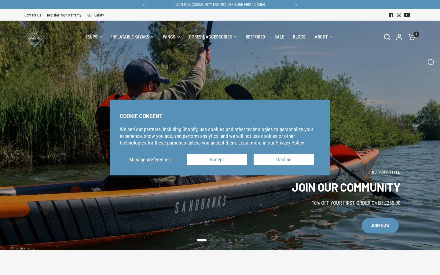 Sandbanksstyle homepage screenshot