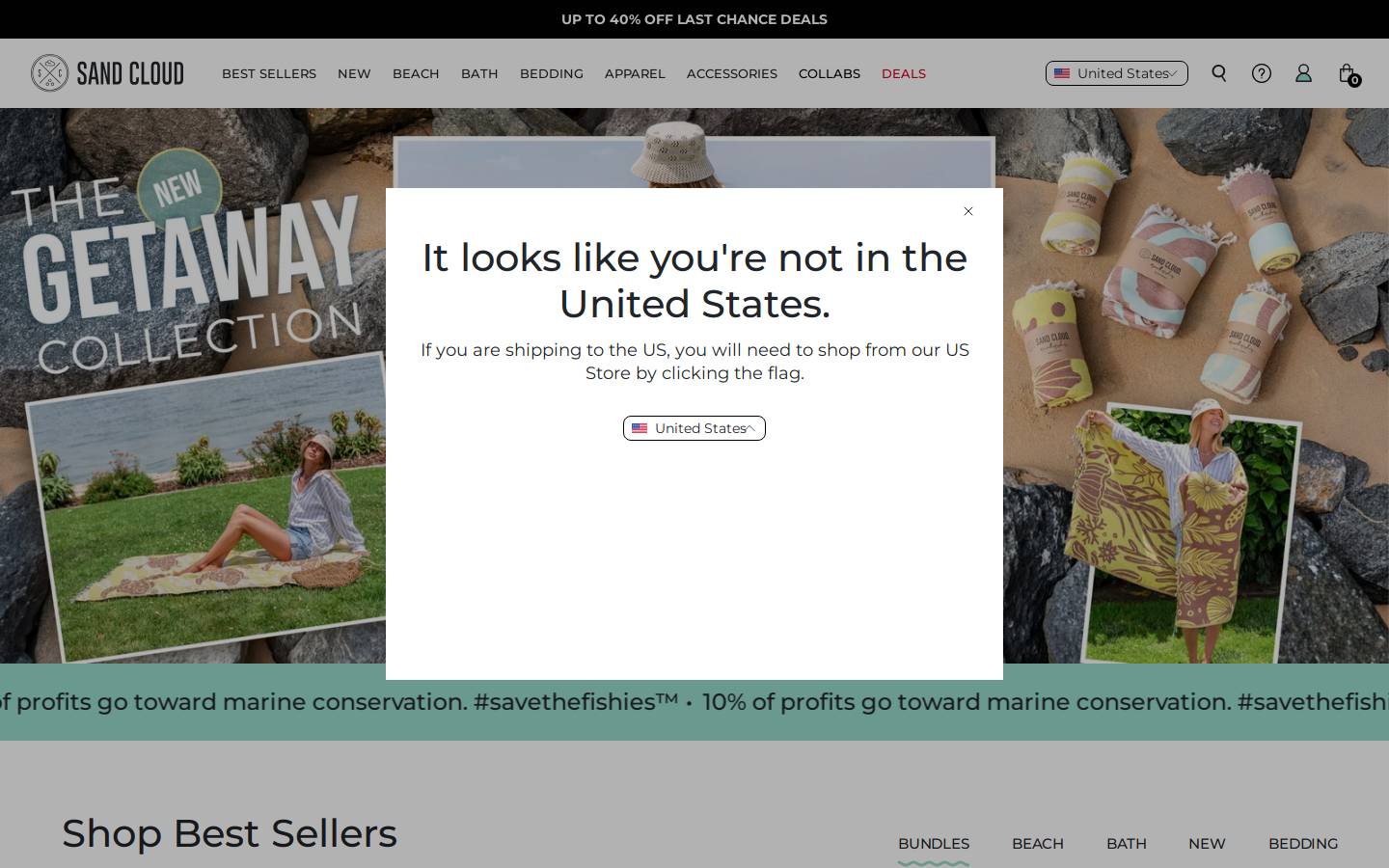 Sand Cloud homepage screenshot