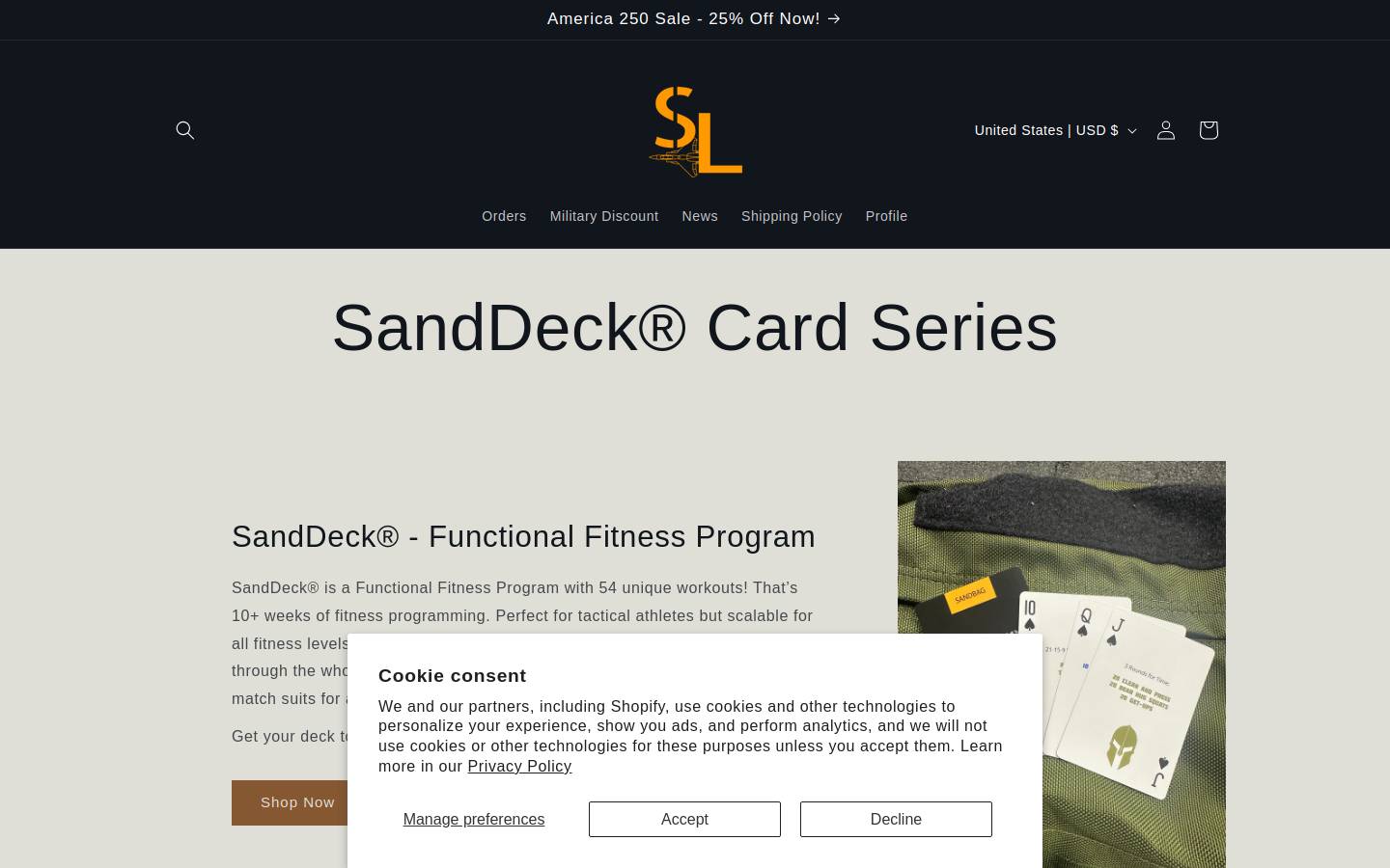 sanddeck.com homepage screenshot