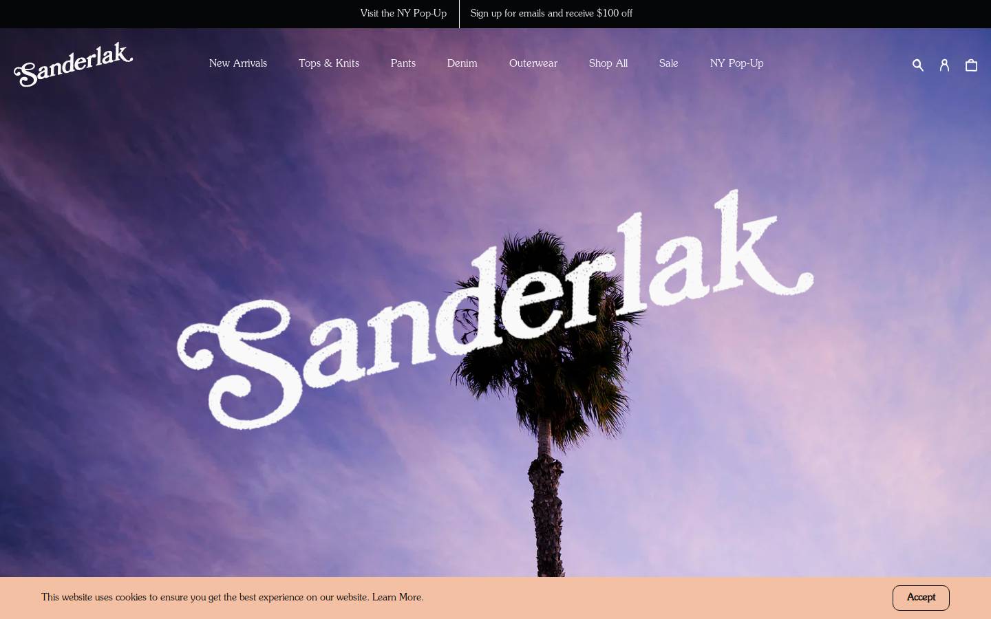 sanderlak.com homepage screenshot