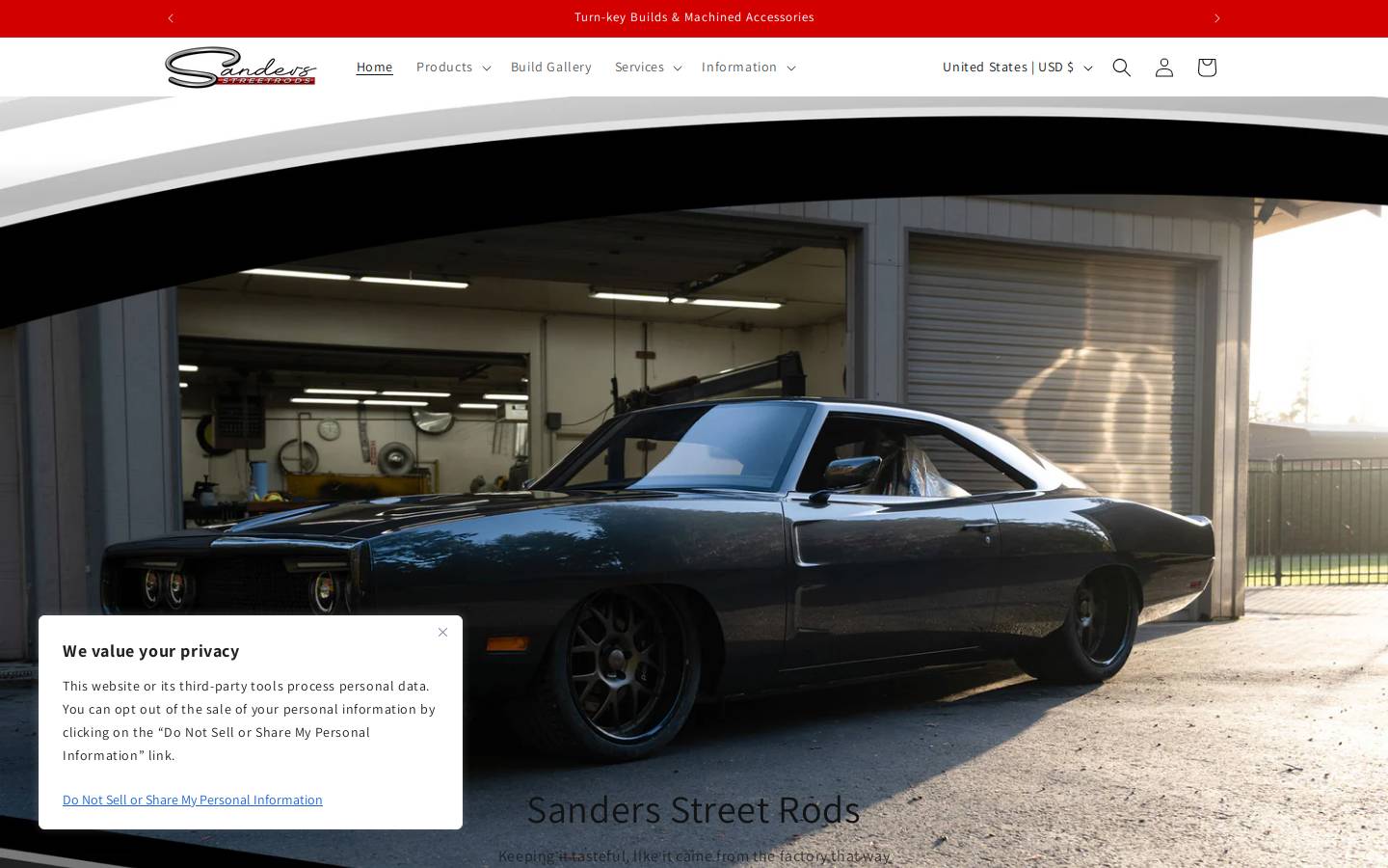 sandersstreetrods.com homepage screenshot