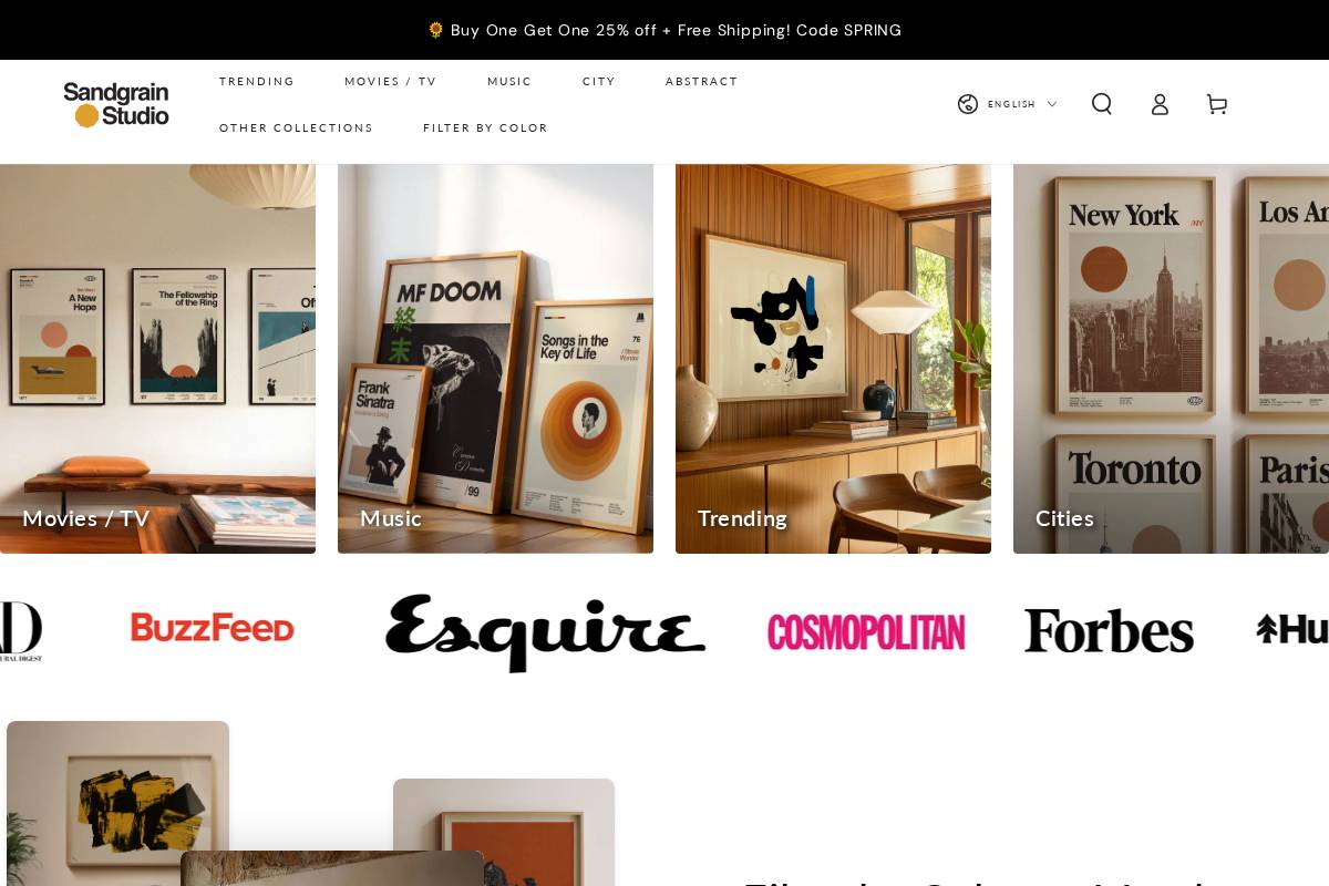 sandgrainstudio.com homepage screenshot