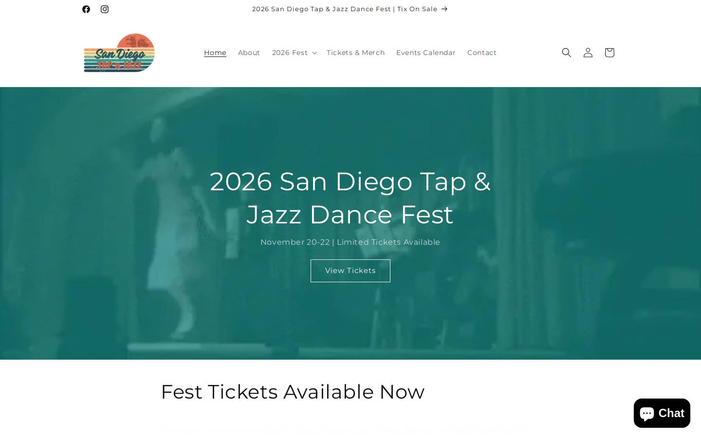 sandiegotapandjazz.com homepage screenshot