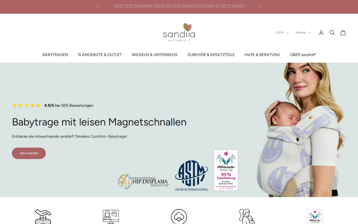 sandiia.de homepage screenshot