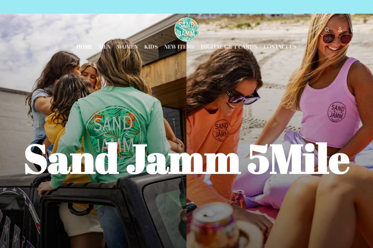 sandjamm.com homepage screenshot