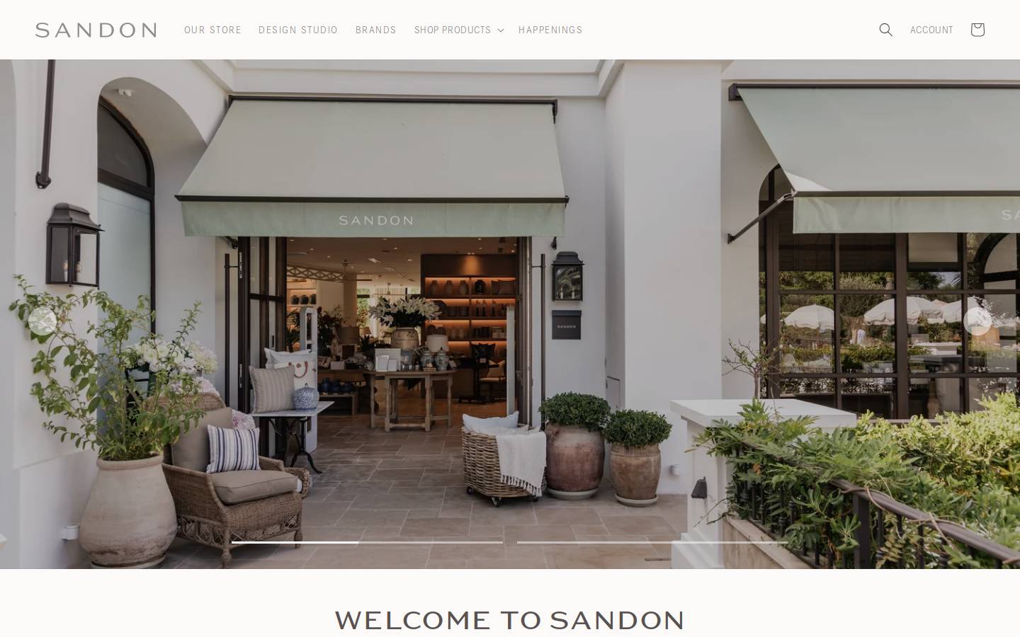 sandon.no homepage screenshot