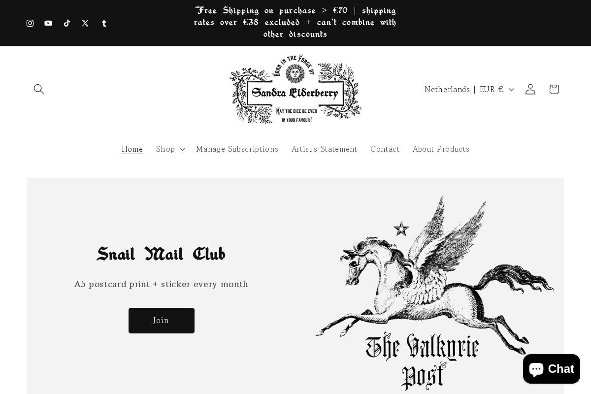 sandraelderberry.com homepage screenshot