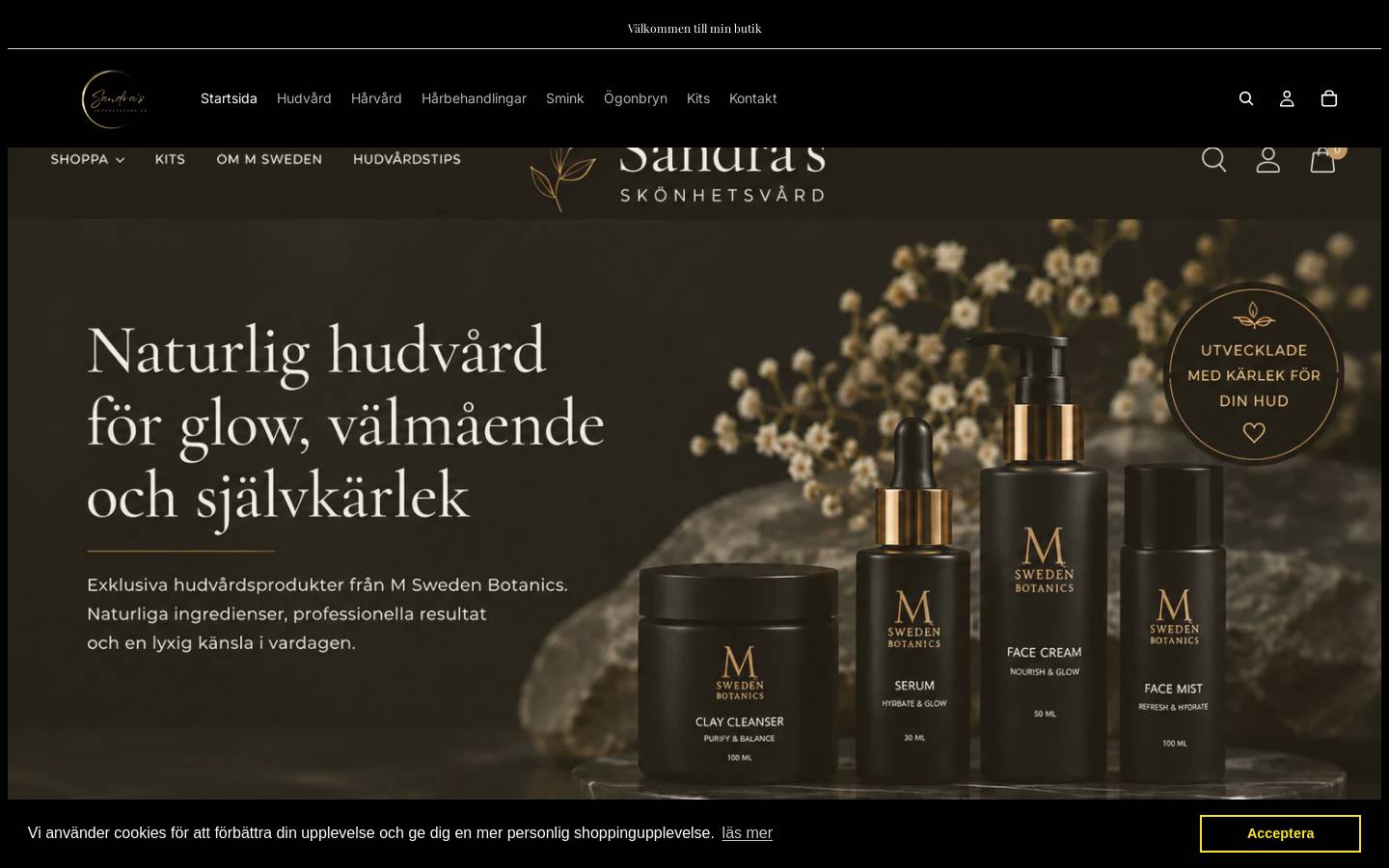 sandrasskonhetsvard.se homepage screenshot