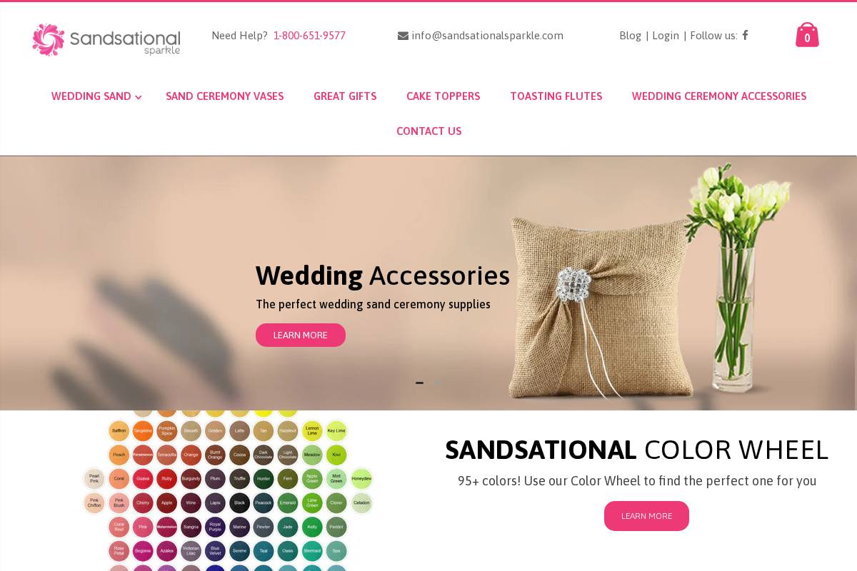 sandsationalsparkle.com homepage screenshot