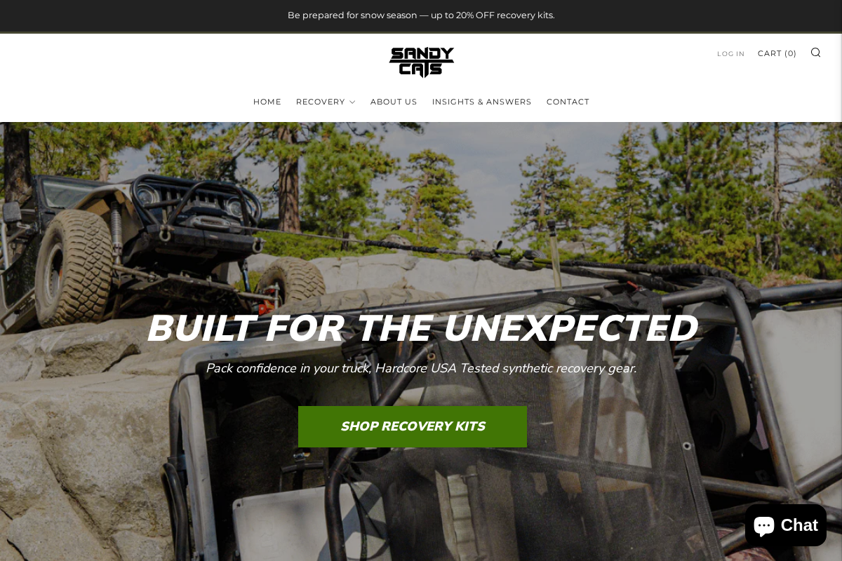 SandyCats homepage screenshot