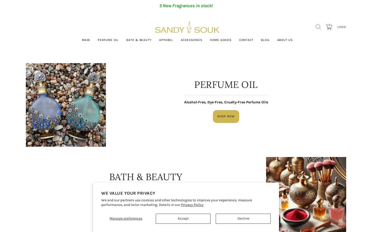 sandysouk.store homepage screenshot