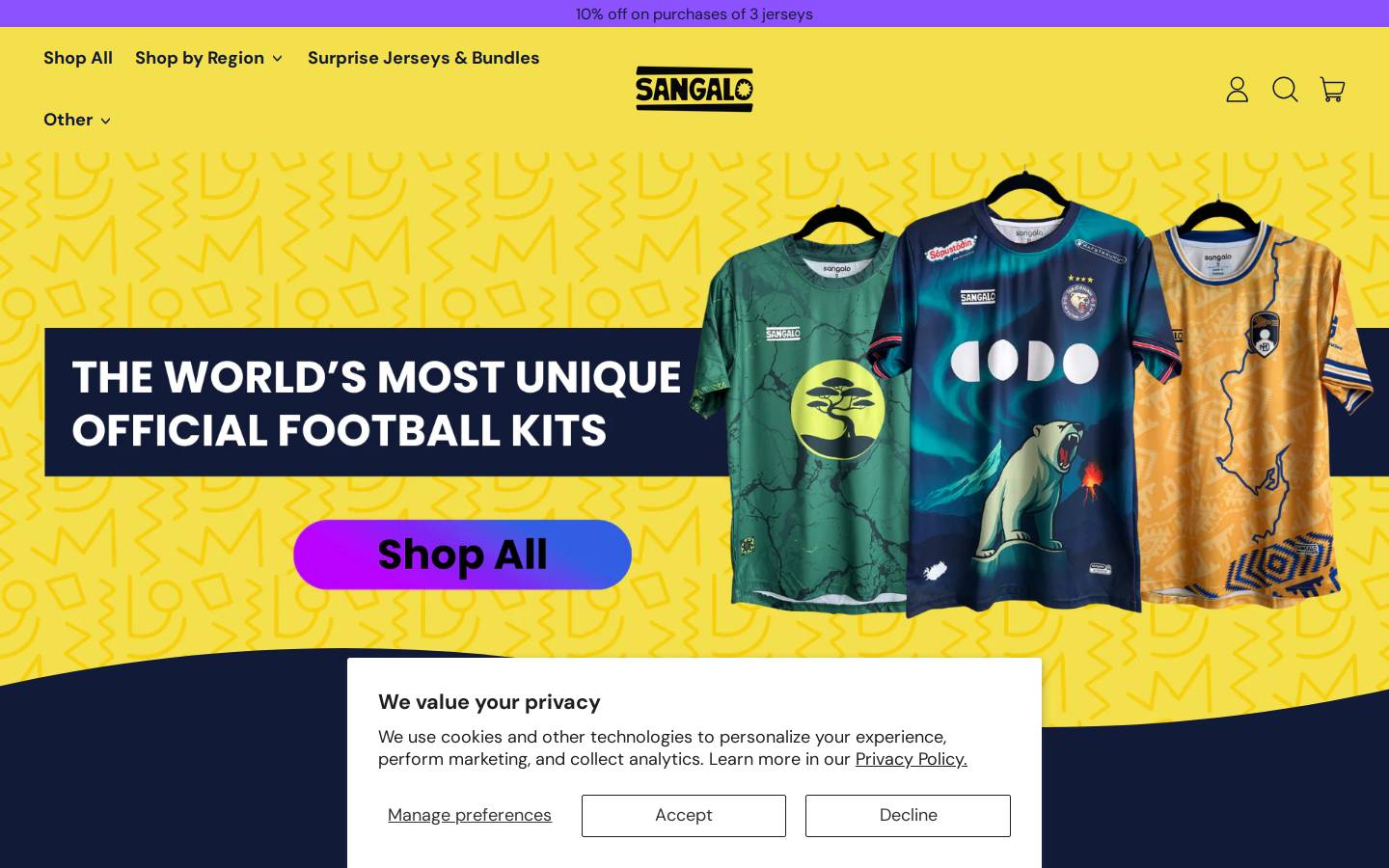 Sangalo homepage screenshot