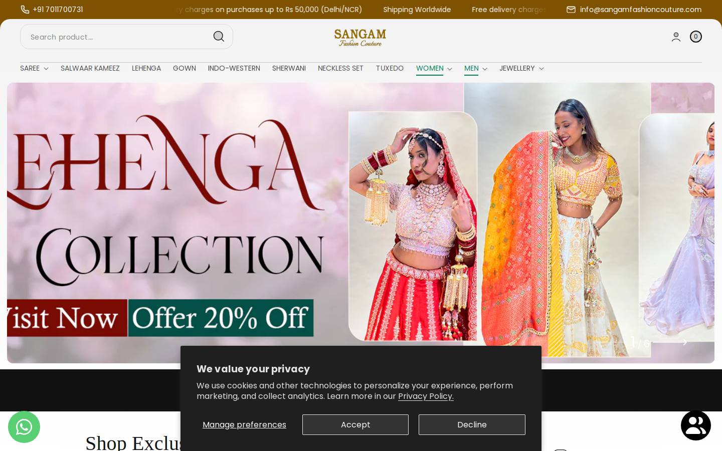 sangamplaza.com homepage screenshot