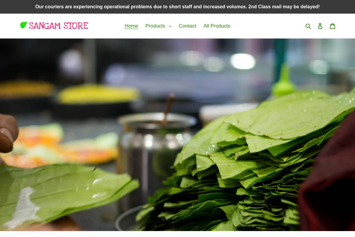 sangamstore.com homepage screenshot