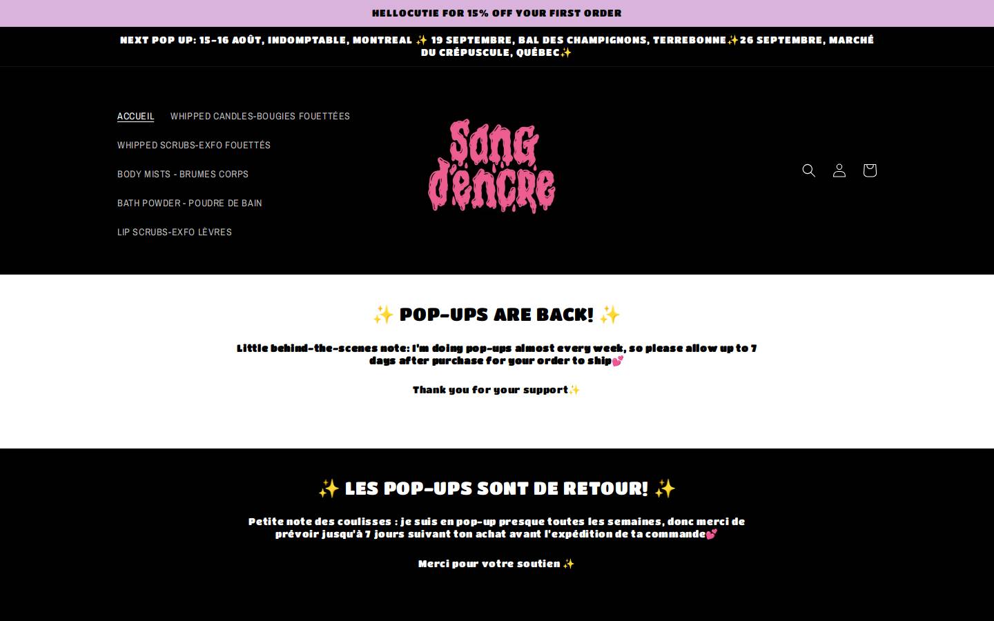 sangdencreshop.ca homepage screenshot