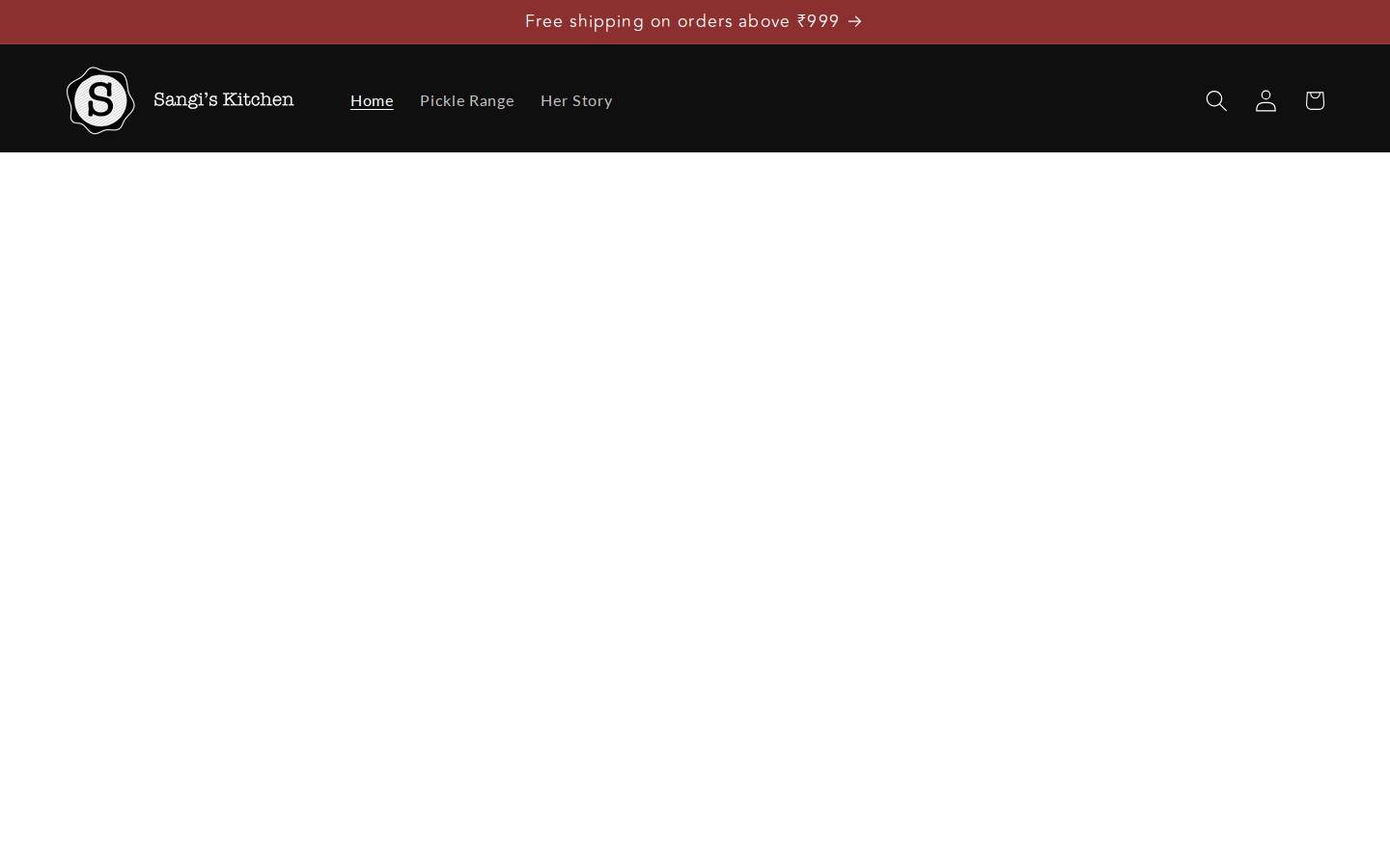 sangiskitchen.com homepage screenshot