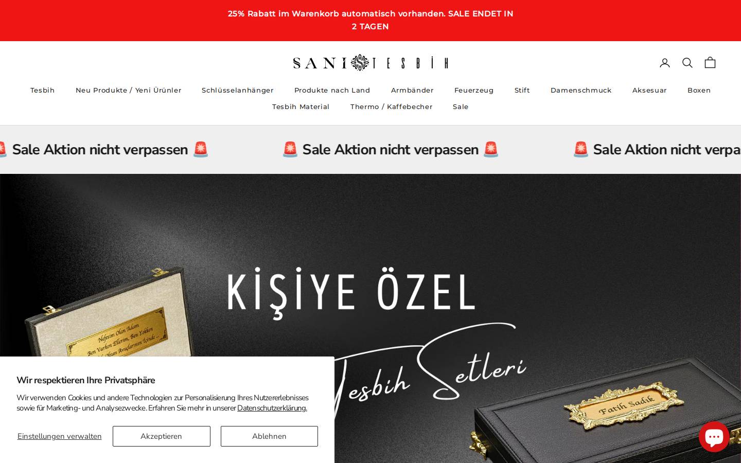 sanitesbih.com homepage screenshot