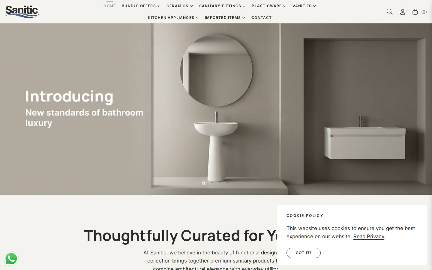 sanitic.com homepage screenshot