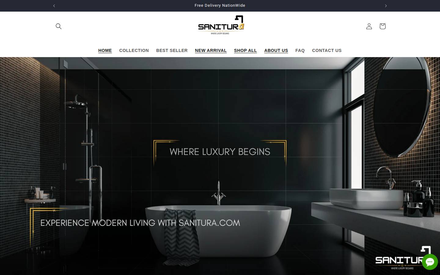 sanitura.com homepage screenshot