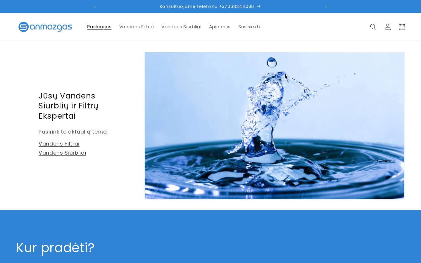 sanmazgas.lt homepage screenshot