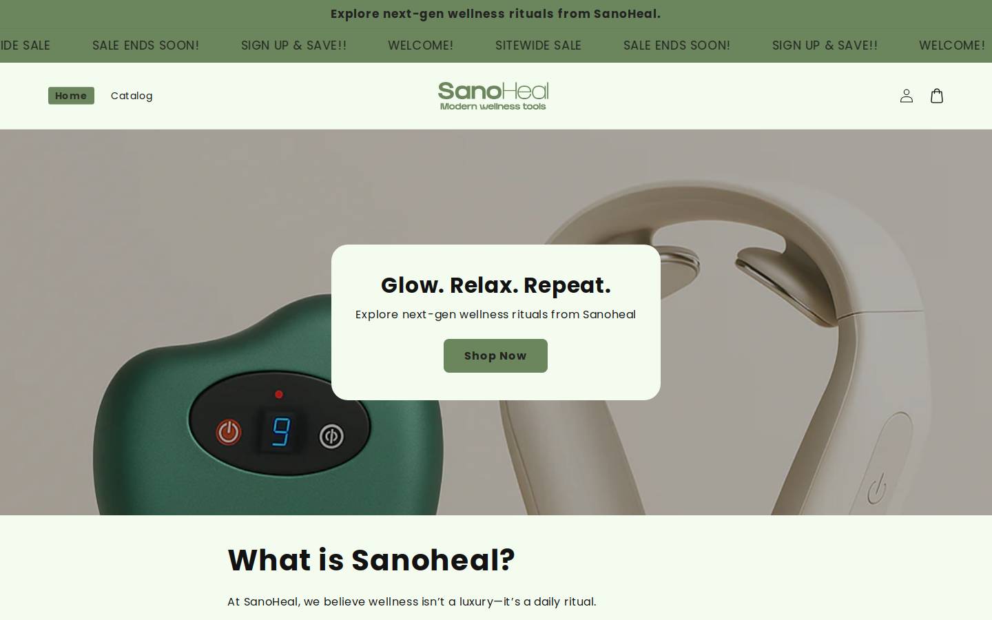 sanoheal.com homepage screenshot