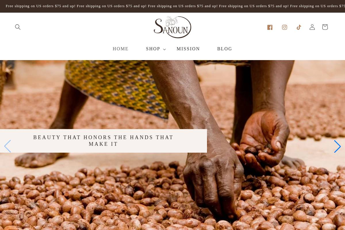 sanoun.com homepage screenshot