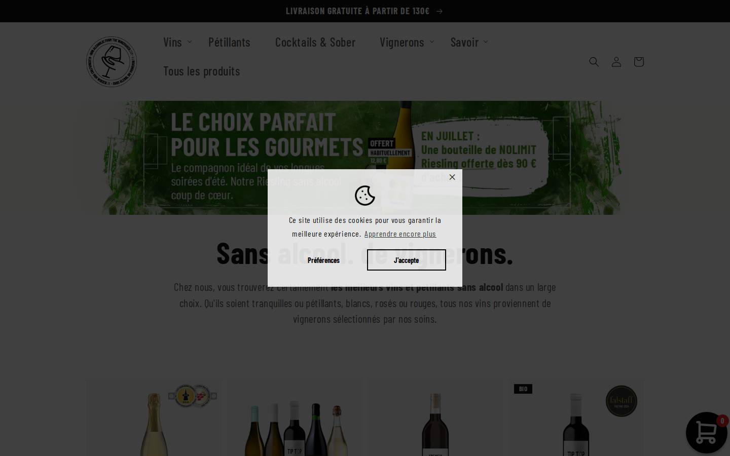 sansalcoolduvigneron.com homepage screenshot