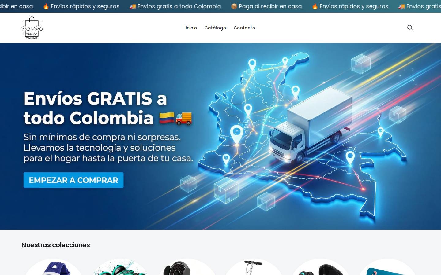 sansatienda.com homepage screenshot