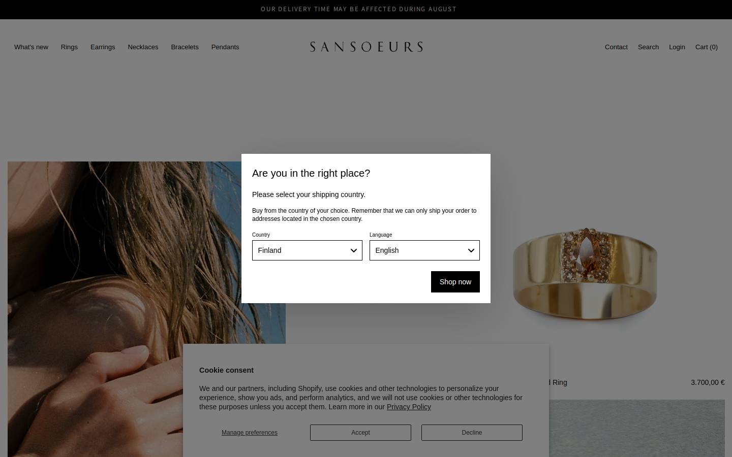 sansoeurs.com homepage screenshot