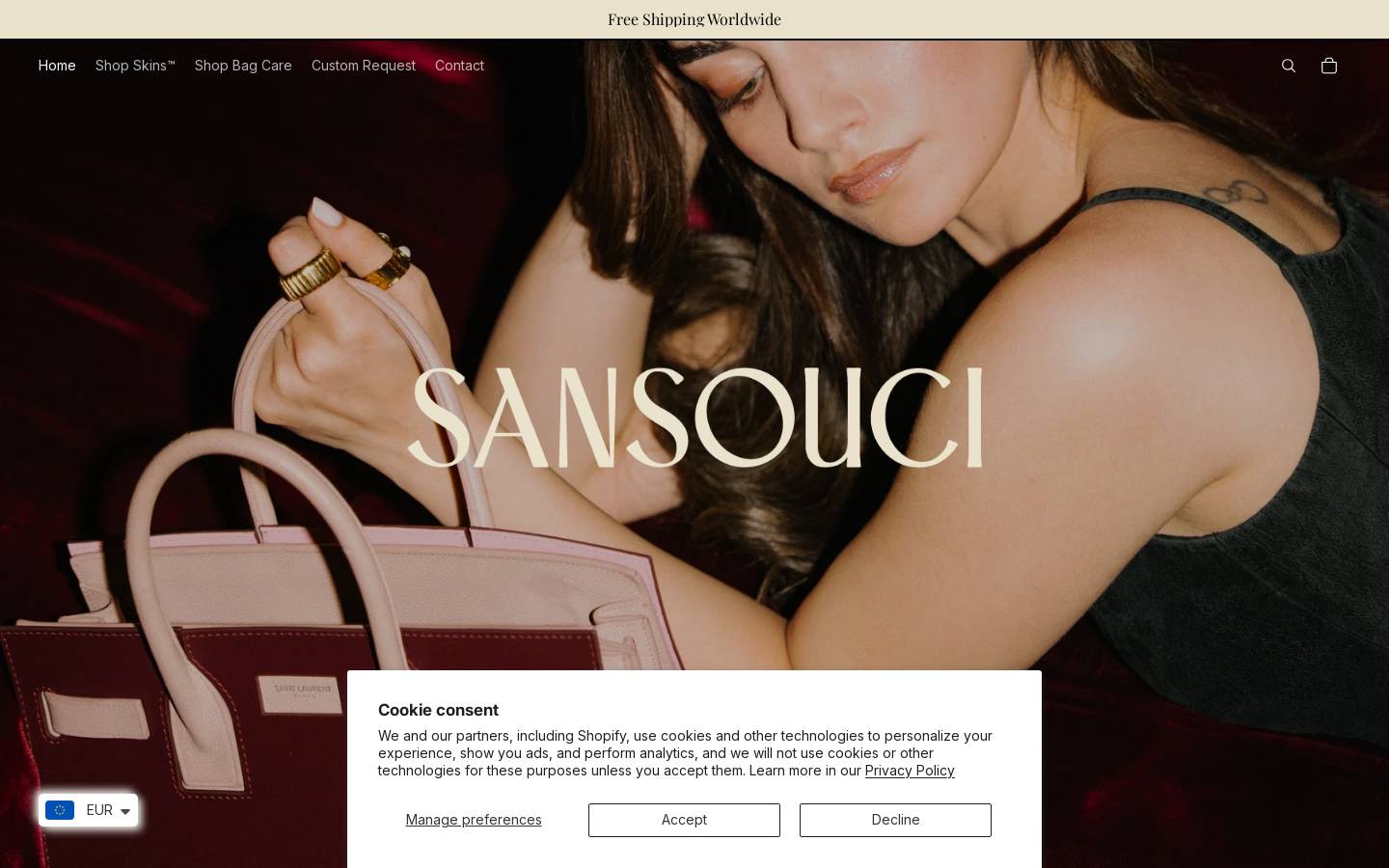sansouci.luxe homepage screenshot