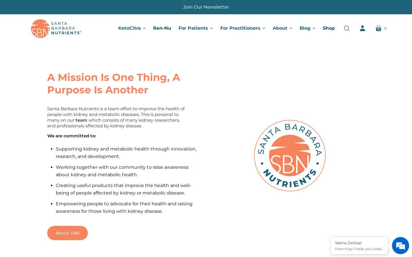 santabarbaranutrients.com homepage screenshot