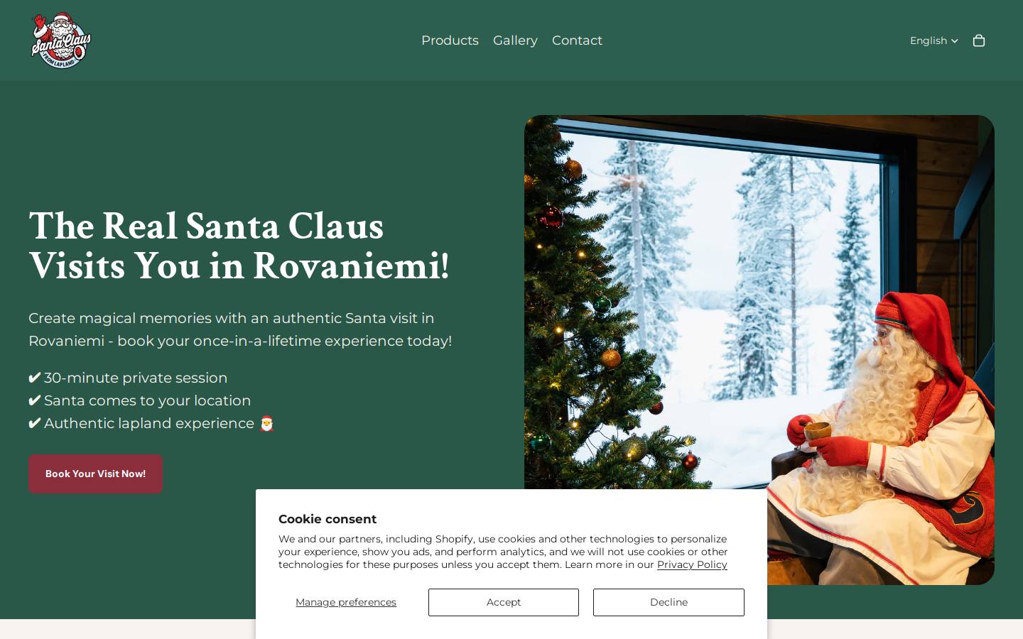 santaclauslapland.com homepage screenshot